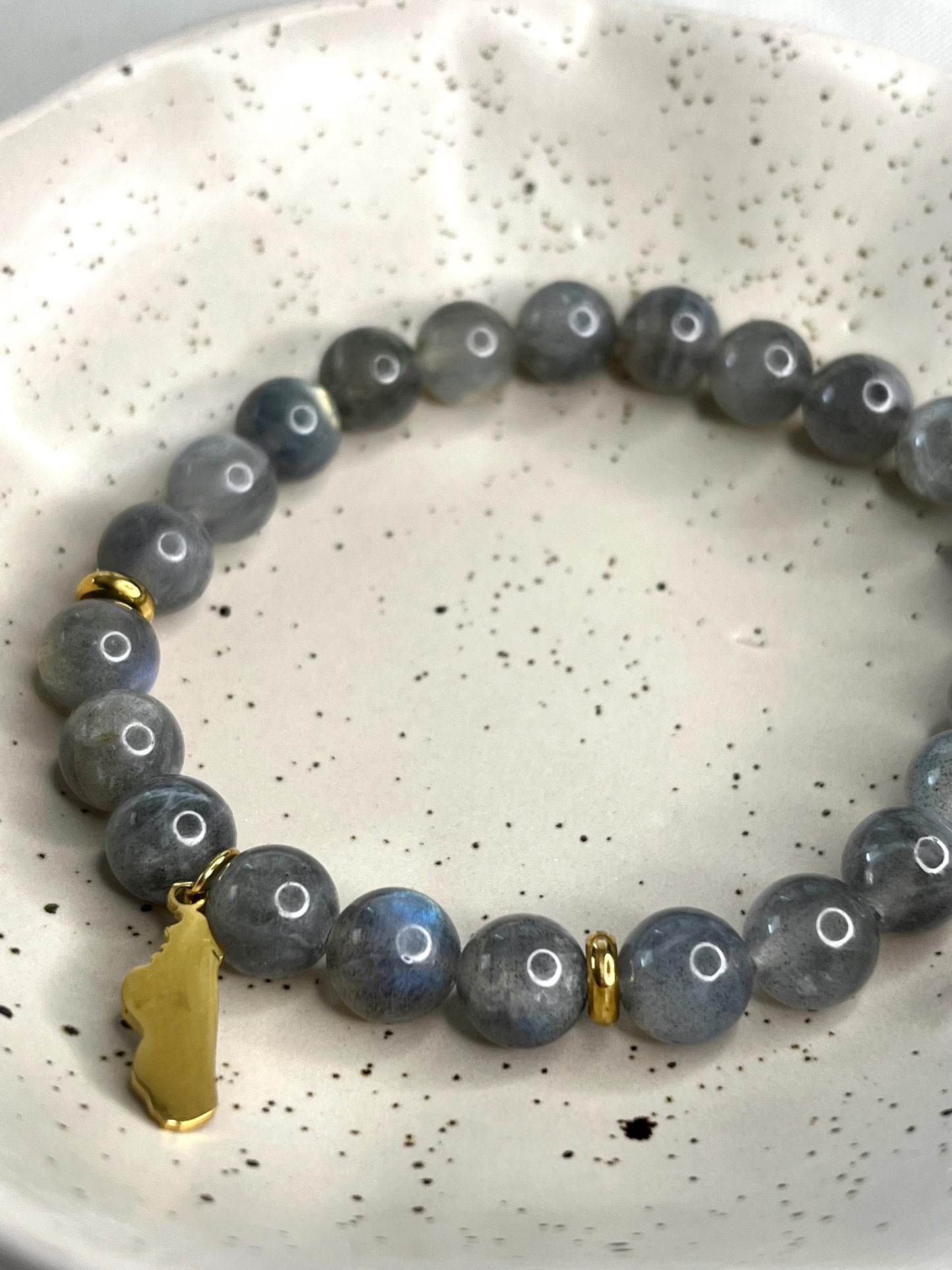 Modèle ”Gabi” Pierre de Labradorite 8mm