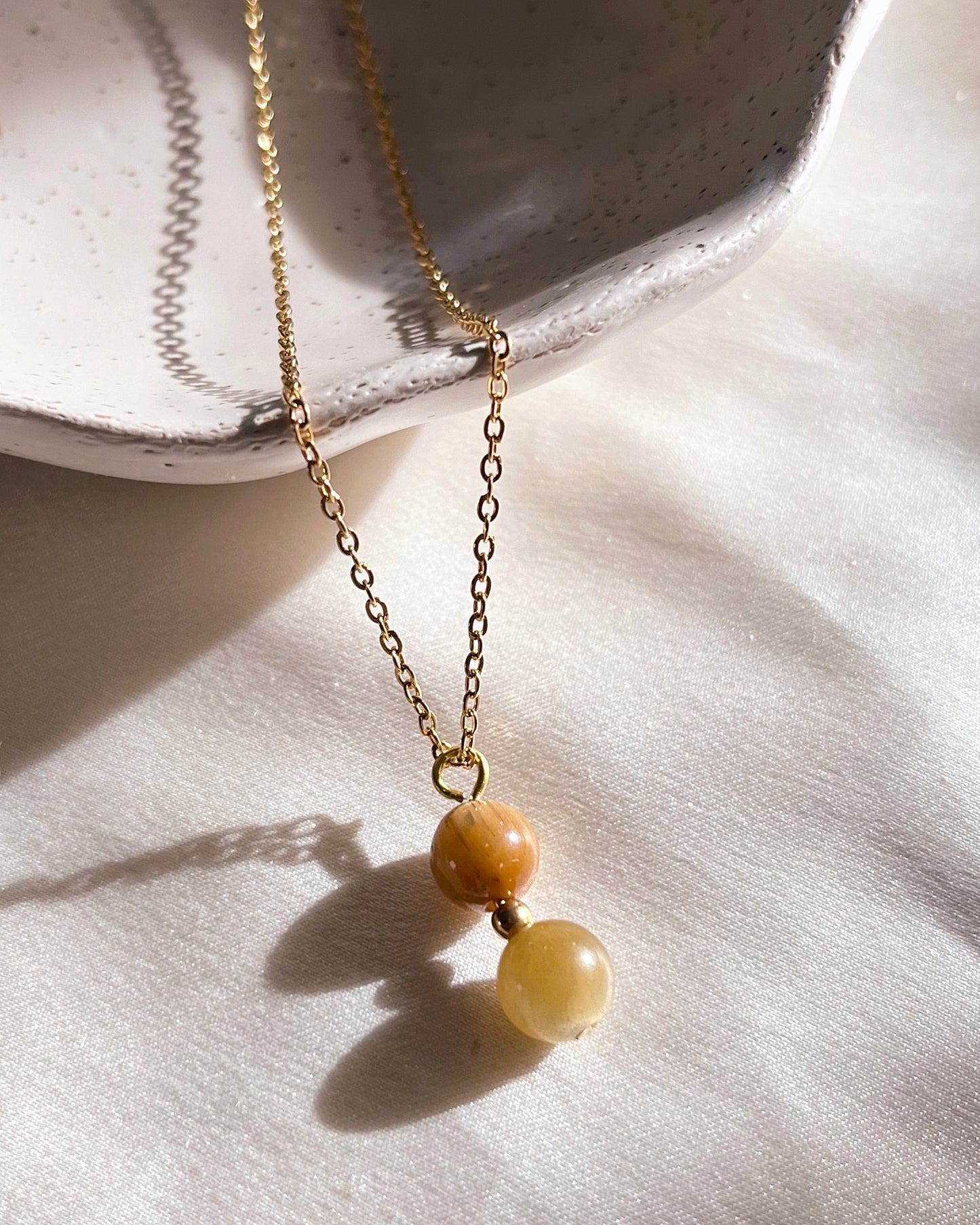 Collier "Giorgia" - Pierres d'Oeil de Tigre doré 8mm
