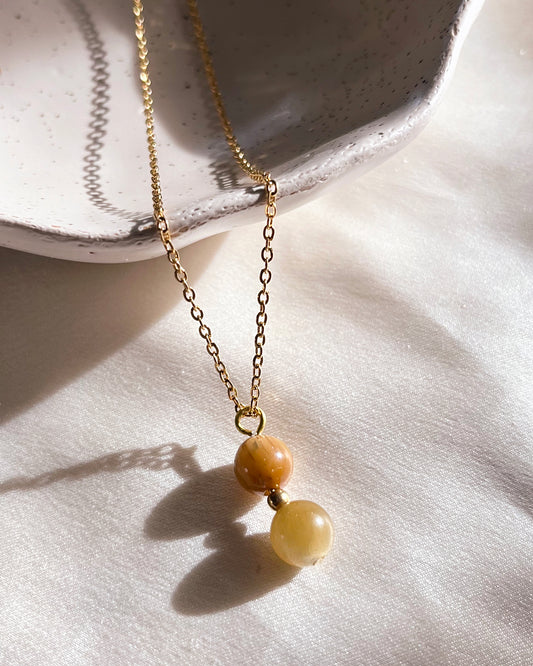 Collier "Giorgia" - Pierres d'Oeil de Tigre doré 8mm