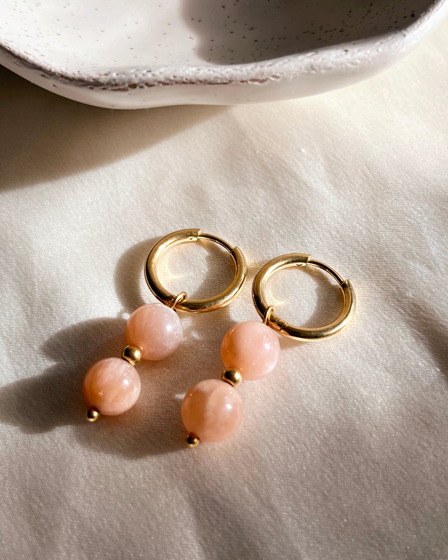 Boucles d'oreilles "Giulia" - Pierre de Soleil 8mm