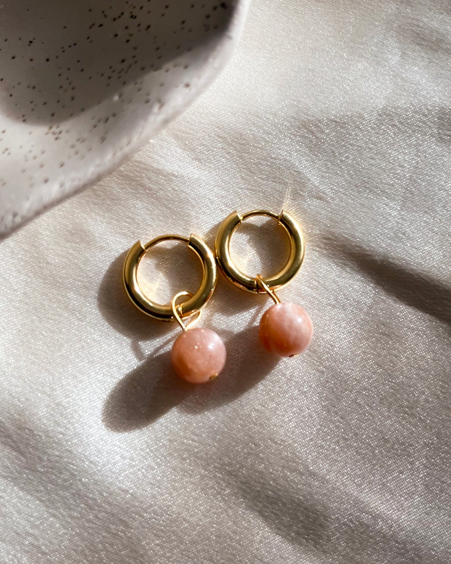Boucles d'oreilles ”Gigi” - Pierre de Soleil 8mm