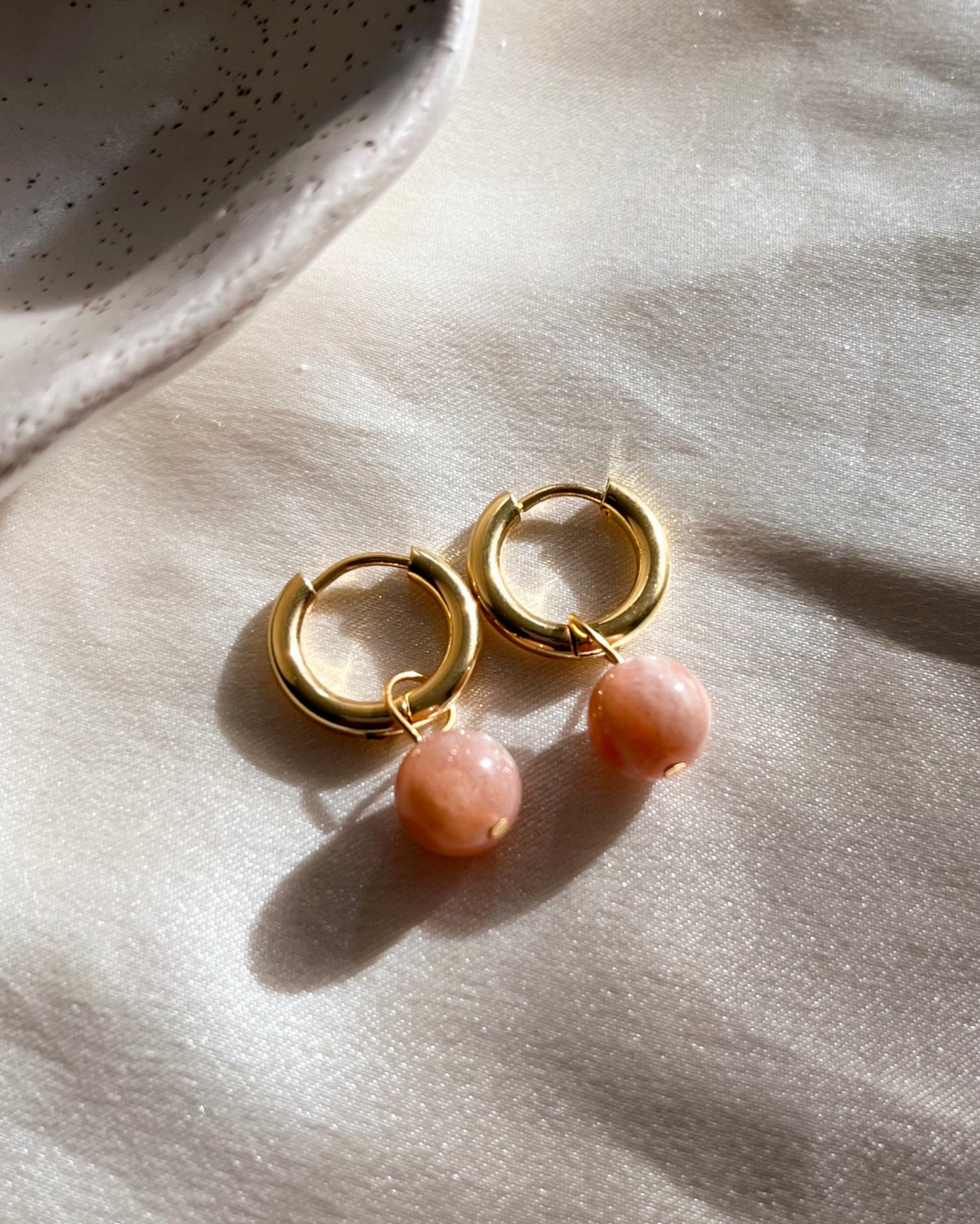 Boucles d'oreilles ”Gigi” - Pierre de Soleil 8mm