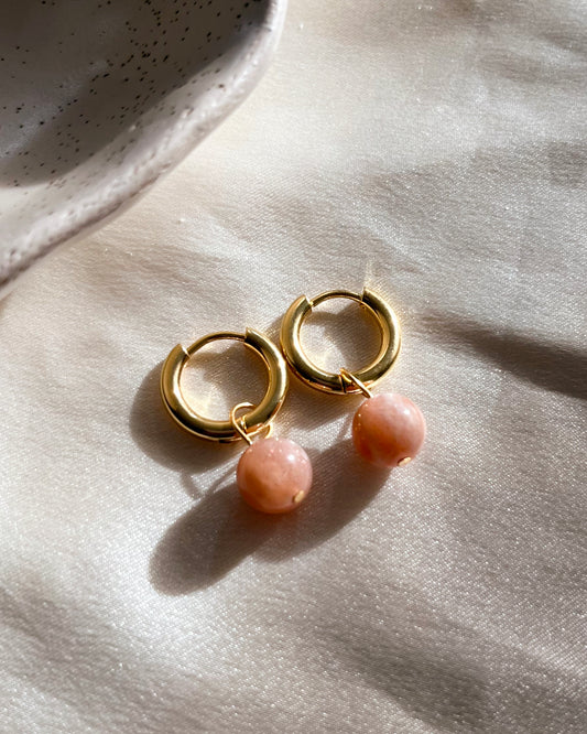 Boucles d'oreilles ”Gigi” - Pierre de Soleil 8mm