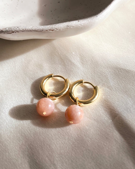 Boucles d'oreilles ”Gigi” - Pierre de Soleil 8mm