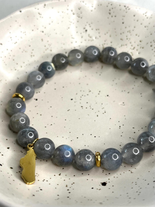 Modèle ”Gabi” Pierre de Labradorite 8mm