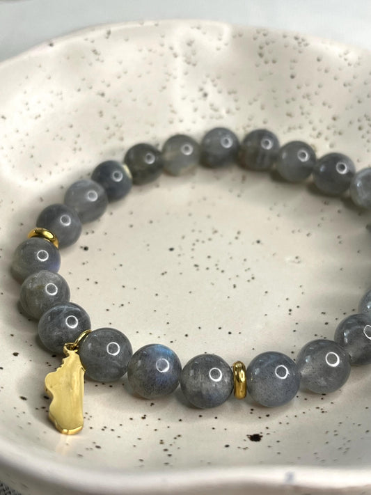 Modèle ”Gabi” Pierre de Labradorite 8mm